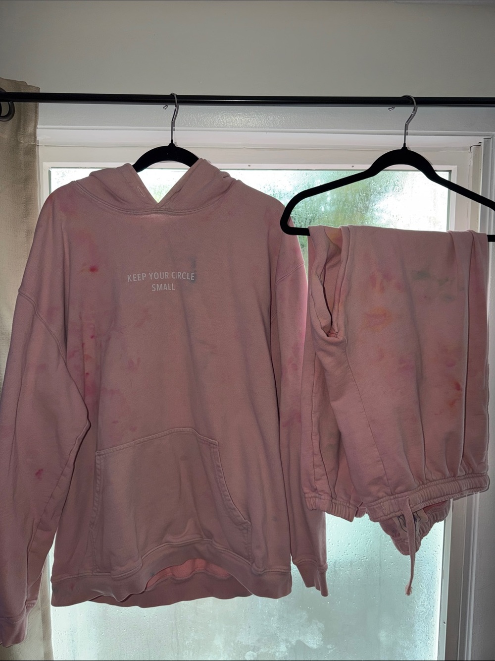 Camp High Pink Tie Dye Hoodie Sweatpants Set XXL Keep Your Circle Small